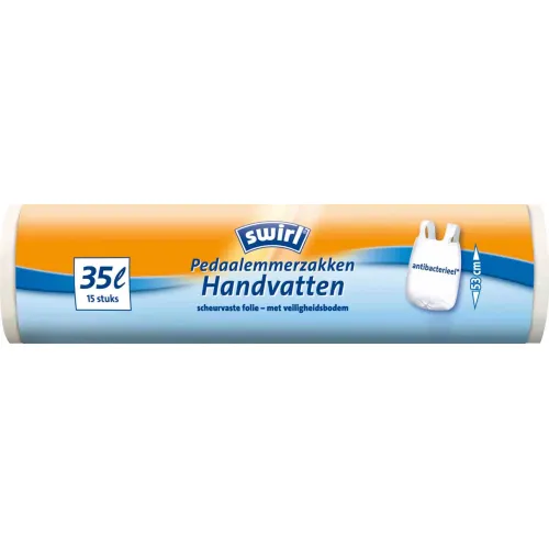 Swirl pedaal emmerzakken 35 liter met handvat